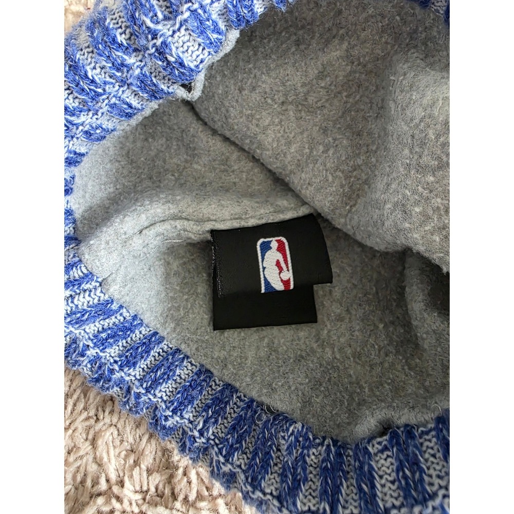 New Era Philadelphia 76ers NBA Cuffed Pom Beanie Hat Blue White Red Fleece Lined - Picture 2 of 6